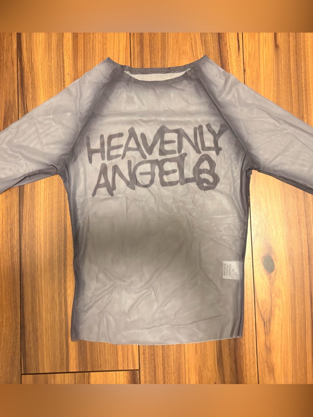 Shein Light Gray 'Heavenly Angels' See Thru Shirt